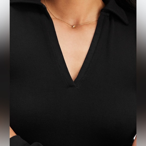 Fabletics Cloud seamless long sleeve polo dress, black size medium - Picture 3 of 4